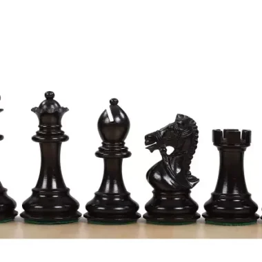 Pièces d'Échecs Staunton en Bois de Buis Ébonisé et Buis
