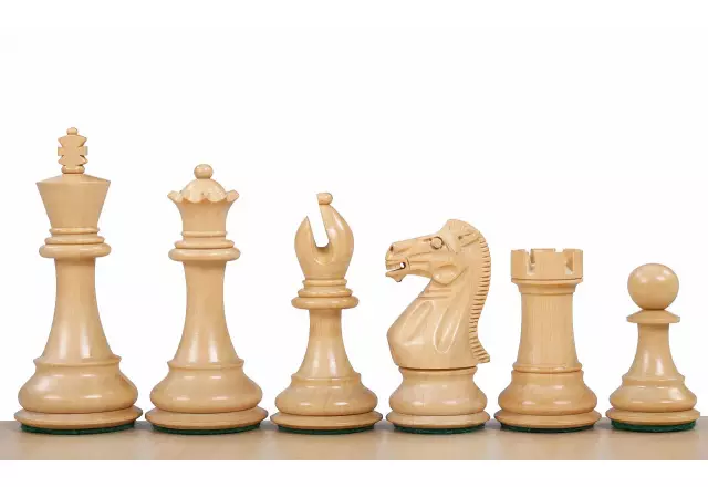 Pièces d'Échecs Style Anglais en Bois de Buis et Acacia