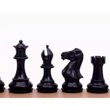 Pièces d'Échecs Stylé Étalon Anglais en Bois de Buis et Ébonisé