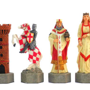 Jeu d'Echecs Complet Croisés Contre Sarrazins Taille Extra Large en Résine et Peint à la Main