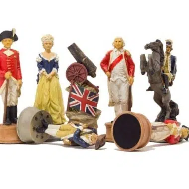Piezas de ajedrez de resina Guerra de Independencia, bando británico completo