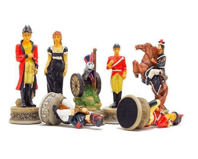 Conjunto Juego de Ajedrez Batalla de Waterloo y Tablero de Madera - Imagen 3