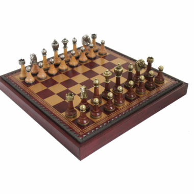 Conjunto de Juego de Ajedrez y Tablero en Similcuero con Compartimentos de Almacenamiento