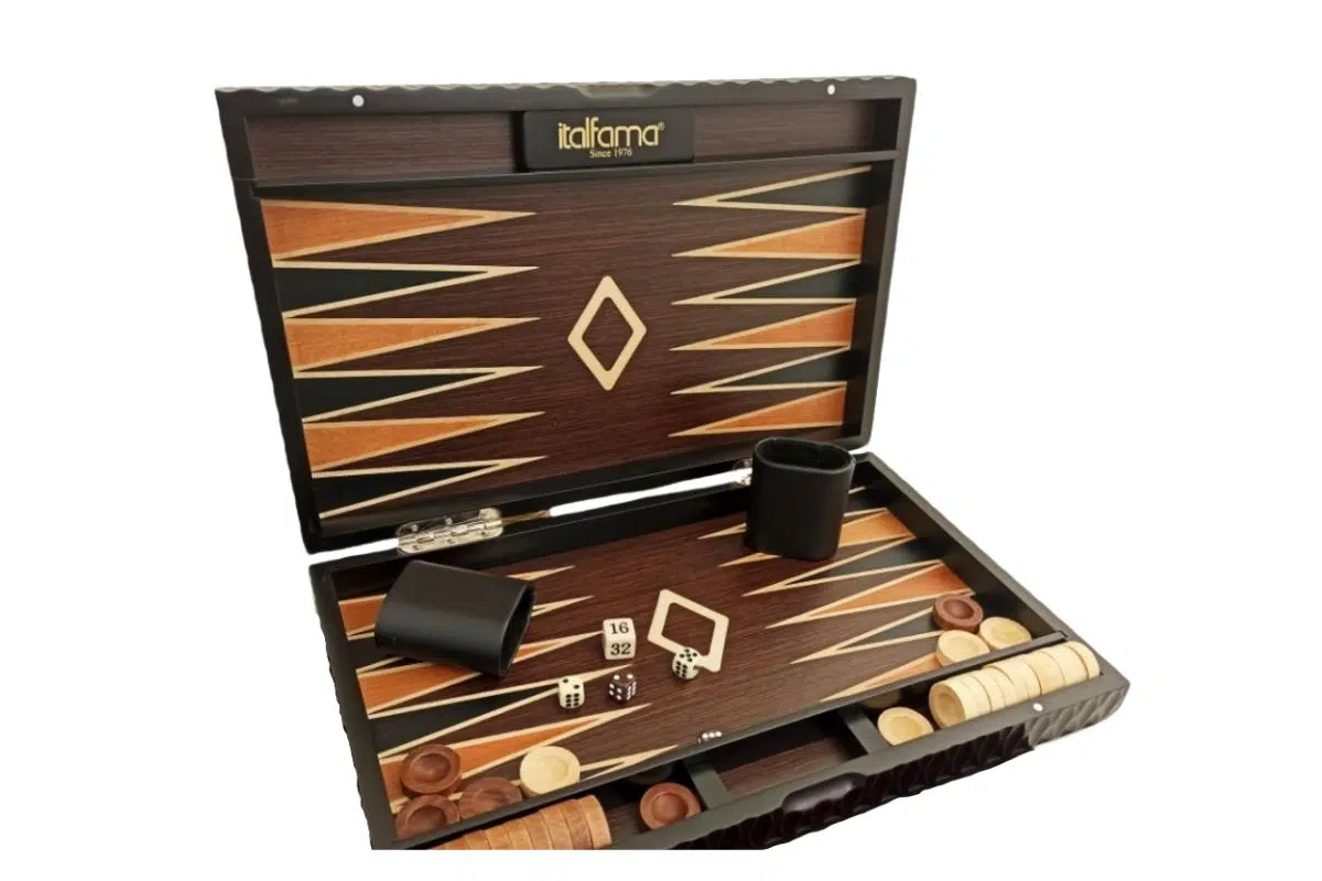 Conjunto de Backgammon Esculpido en Madera