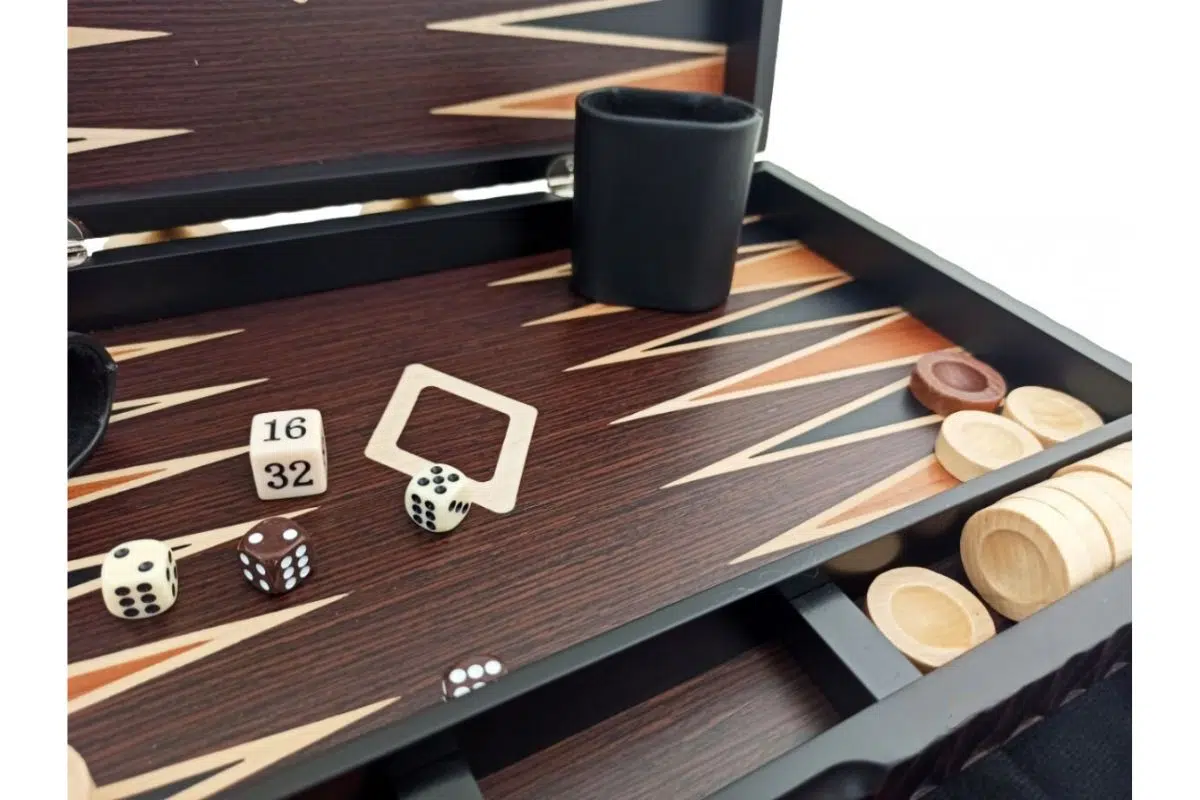 Conjunto de Backgammon Esculpido en Madera - Imagen 3