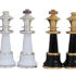 Piezas de Ajedrez Staunton Gigantes en Madera y Latón chapado en Oro y Plata