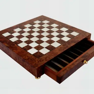 Tablero de Ajedrez en Madera con Cajón de Almacenamiento - Imagen 3