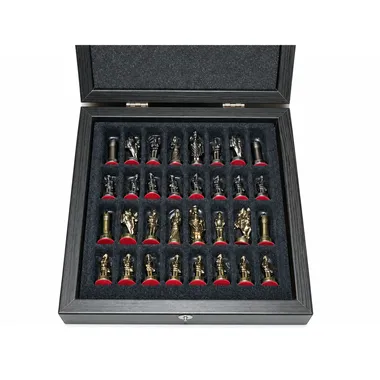 Juego de Ajedrez Imperio Bizantino con Caja de Almacenamiento - Oro y Plata