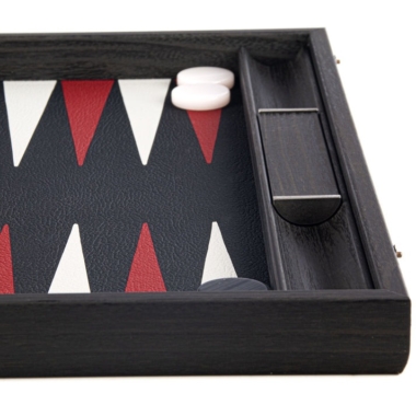 Backgammon en Cuir Véritable Effet Crocodile 