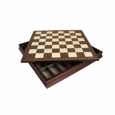 Jeu d'Échecs Thème Seconde Guerre Mondiale - Pièces Peintes à la Main avec Échiquier en Bois de Noyer et d'Érable 