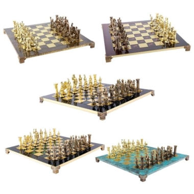 Conjunto de Ajedrez Período Greco Romano Bronce y Dorado