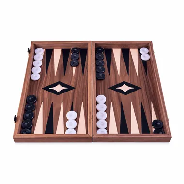 Alternative view of Conjunto de Ajedrez, Damas y Backgammon en Madera de Nogal y Roble