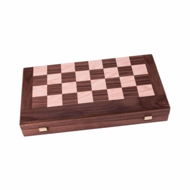 Conjunto de Ajedrez, Damas y Backgammon en Madera de Nogal y Roble