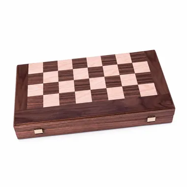 Conjunto de Ajedrez, Damas y Backgammon en Madera de Nogal y Roble