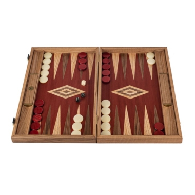 Backgammon en Chêne Rouge et Noyer 
