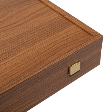 Backgammon Réplique Bois Chêne-Noyer avec Racks Latéraux