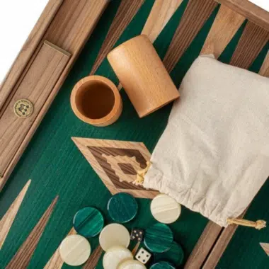 Backgammon en Chêne Vert et Noyer 