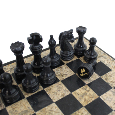 Ensemble d'Echec en Marbre avec Rangement 30 x 30 cm