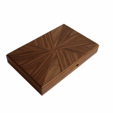 Backgammon Magnétique en Bois de Noyer Bruyère – Coffret Pliable avec Pions Magnétiques