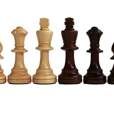 Set Pieces Echecs Hauteur de Roi 9 cm + Coffret de Rangement en Bois de Noyer et de Bruyere
