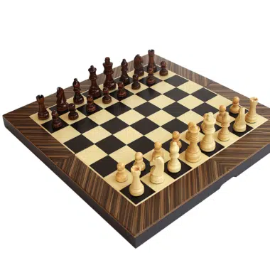 Coffret Multi-Jeux en Bois de Rose et Erable – Jeu d’Echecs et Backgammon Pliable