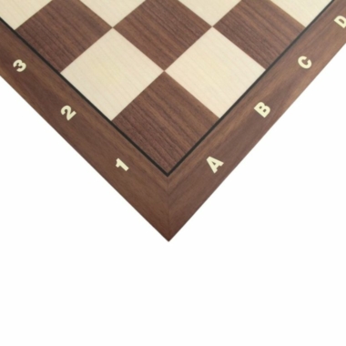 Échiquier en Bois de Noyer et d'Erable avec Lettres et Chiffres - Deux Dimensions