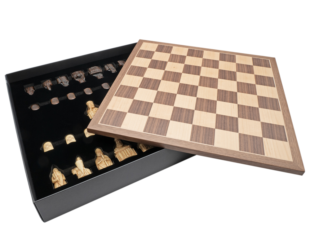 Ensemble d’Échecs Isle of Lewis – Pièces & Échiquier avec Coffret de Présentation