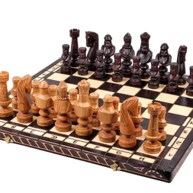 Grand Jeu d’Echecs César II en Bois Pliable - Hauteur de Roi 14 cm