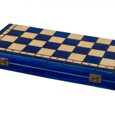 Juego de Ajedrez de Madera AS Azul – Tablero Tradicional Polaco 40,5 × 41 cm con Piezas Staunton