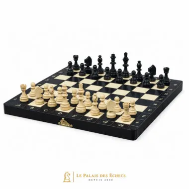 Juego de ajedrez magnético de madera negra 28x28 cm – Plegable e ideal para viajes