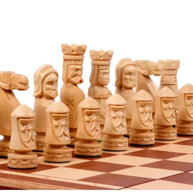 Jeu d’Echecs du Château Grand Format 56 cm – Échiquier Artisanal en Bois de Luxe