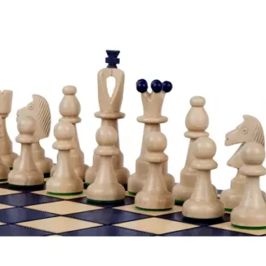 Juego de Ajedrez de Madera AS Azul – Tablero Tradicional Polaco 40,5 × 41 cm con Piezas Staunton