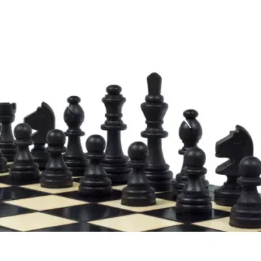 Juego de ajedrez magnético de madera negra 28x28 cm – Plegable e ideal para viajes