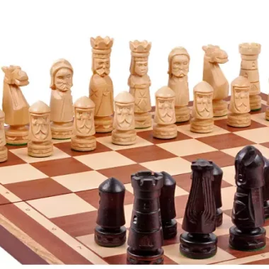 Jeu d’Echecs du Château Grand Format 56 cm – Échiquier Artisanal en Bois de Luxe