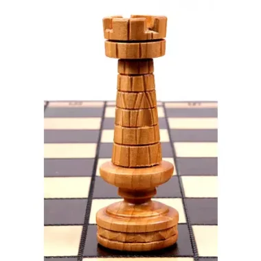 Grand Jeu d’Echecs César – Bois de Cerisier Sculpté à la Main, Echiquier 59 x 59 cm, Roi 14,5 cm