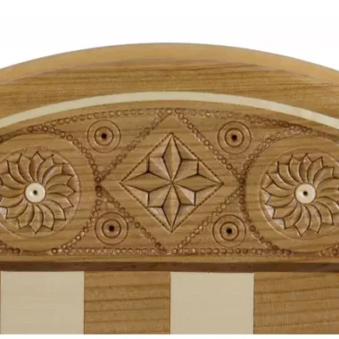 Jeu d’Echecs Rubin – Coffret Rond en Bois Fruitier Sculpté à la Main, Roi 6,8 cm