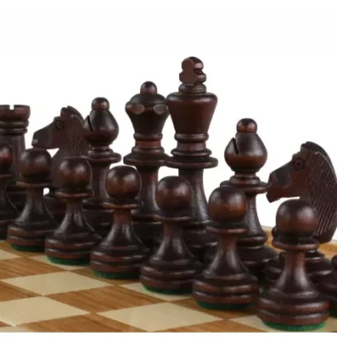 Jeu d’Echecs Rubin – Coffret Rond en Bois Fruitier Sculpté à la Main, Roi 6,8 cm