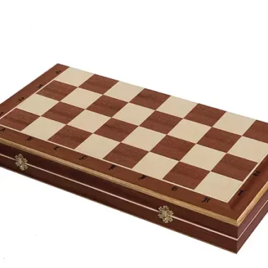 Jeu d’Echecs du Château Grand Format en Bois Réalisé à la Main – Echiquier 59 cm