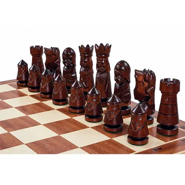 Juego de Ajedrez del Castillo Gran Formato de Madera – Tablero 59 cm