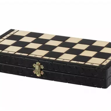 Jeu d’Echecs Moyen en Bois d’Erable – Échiquier Noir 34 cm