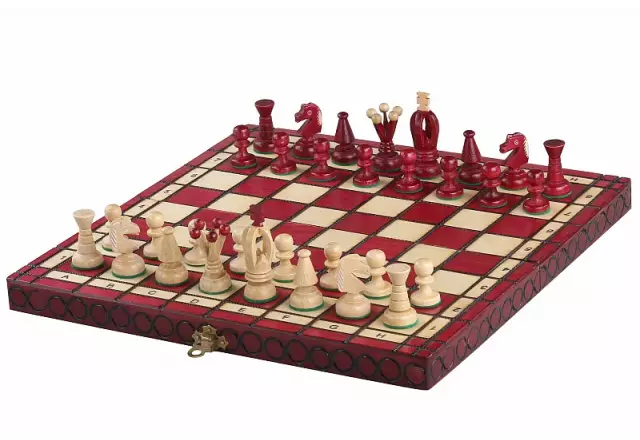 Échiquier Moyen en Bois Cerise – Jeu d’Echecs 34 x 34 cm pour Débutants et Passionnés