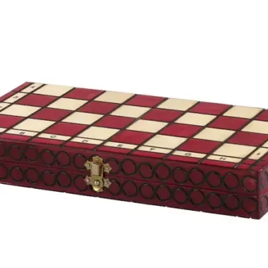 Échiquier Moyen en Bois Cerise – Jeu d’Echecs 34 x 34 cm pour Débutants et Passionnés