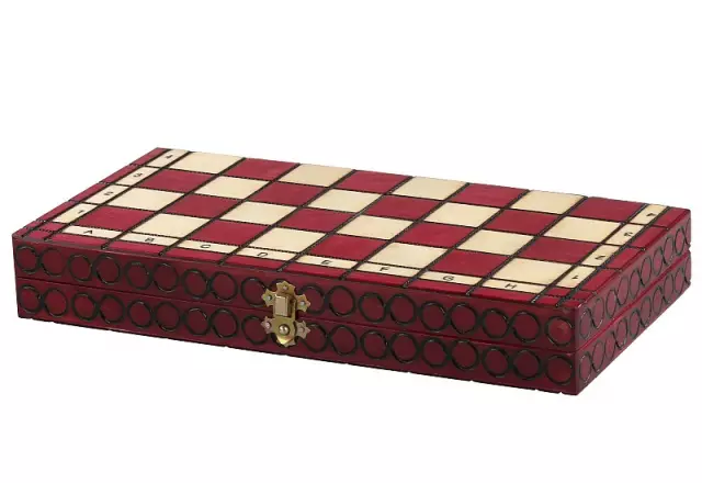 Échiquier Moyen en Bois Cerise – Jeu d’Echecs 34 x 34 cm pour Débutants et Passionnés