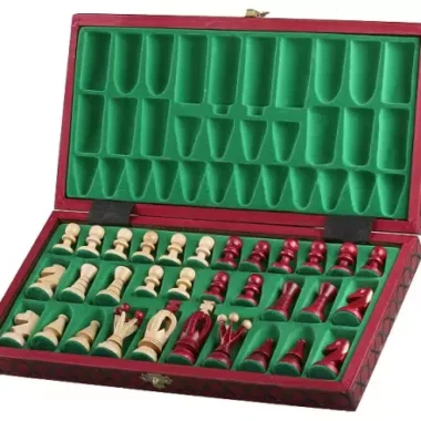 Échiquier Moyen en Bois Cerise – Jeu d’Echecs 34 x 34 cm pour Débutants et Passionnés