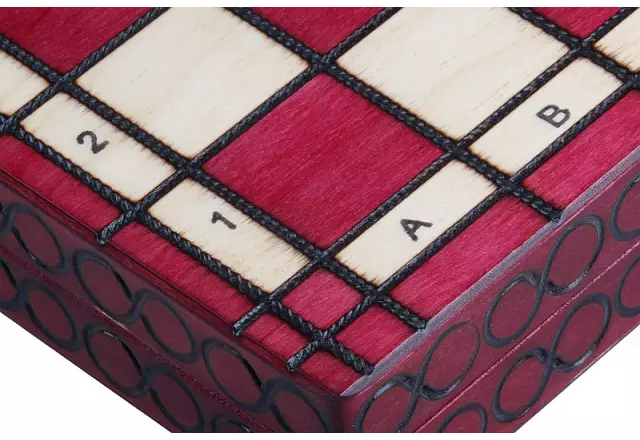 Échiquier Moyen en Bois Cerise – Jeu d’Echecs 34 x 34 cm pour Débutants et Passionnés
