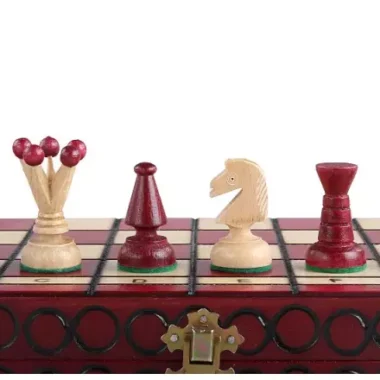 Échiquier Moyen en Bois Cerise – Jeu d’Echecs 34 x 34 cm pour Débutants et Passionnés