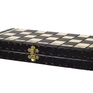 Ensemble de Jeu d’Echecs Portable en Bois – Échiquier Pliant et Pièces Fines