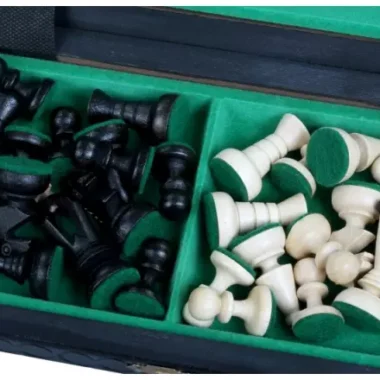 Ensemble de Jeu d’Echecs Portable en Bois – Échiquier Pliant et Pièces Fines