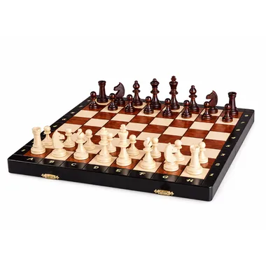Juego de ajedrez magnético 35 x 35 cm – Tablero magnético de madera con piezas Staunton