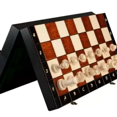Juego de ajedrez magnético 35 x 35 cm – Tablero magnético de madera con piezas Staunton